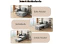 Merax Schlafsofa 3-in-1 Verstellbares Multifunktionsbett Leinenstoff Bild 5