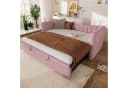 Merax Daybett Rosa/Weiß mit Ausziehbett Samt Bild 2