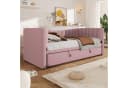 Merax Daybett Rosa/Weiß mit Ausziehbett Samt Bild 3
