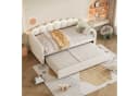 Merax Daybett 90x200cm mit Ausziehbett und LED-Beleuchtung Samt Beige Bild 3