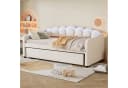 Merax Daybett 90x200cm mit Ausziehbett und LED-Beleuchtung Samt Beige Bild 4