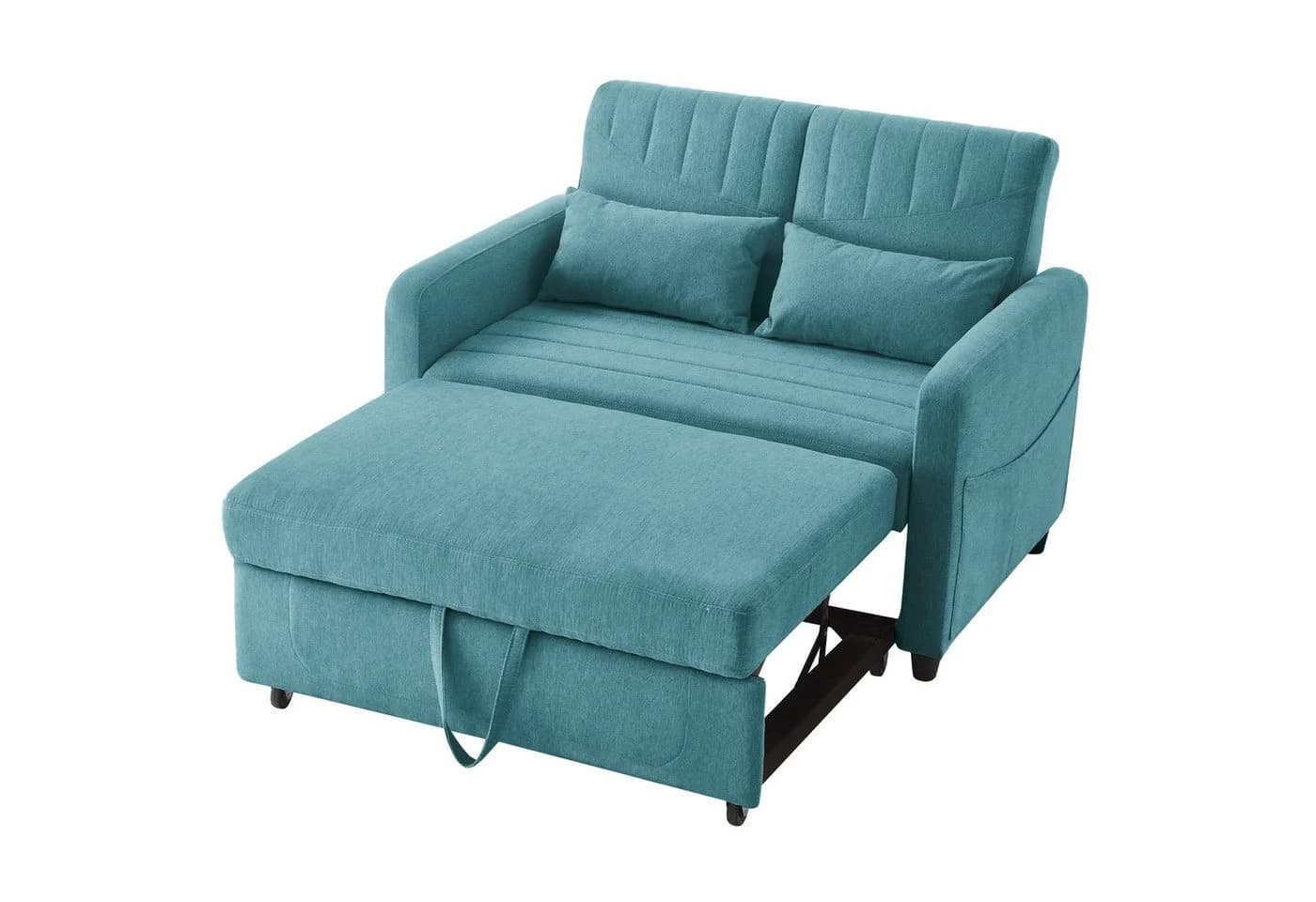 Merax Schlafsofa Zweisitzer Klappsofa Baumwoll-Leinen-Stoff mit Schlaffunktion - Bild 2