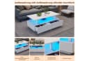 Merax LED-Couchtisch Weiß mit 2 Schubladen & Stauraum Bild 5