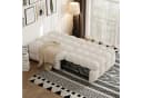 Merax Daybett 2-in-1 Fußhocker Schlafsofa Beige Rosa Grau Bild 2