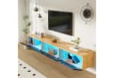 Merax Lowboard TV-Schwarz Hochglanz LED-Beleuchtung Bild 1