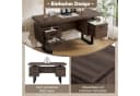 Merax Schreibtisch 1-St Arbeitstisch mit 3 Schubladen Bürotisch aus MDF Stahlrohr 135x54x74cm Bild 5