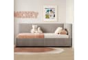 Merax Polsterbett Schlafsofa 90x200cm mit Stauraum Samt Grau/Beige Bild 1