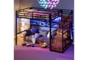Merax Hochbett 140x200 cm mit LED-Beleuchtung und Stauraumleiter Bild 1