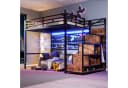 Merax Hochbett 140x200 cm mit LED-Beleuchtung und Stauraumleiter Bild 4