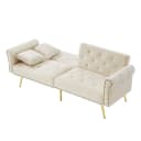 Merax Schlafsofa 2-Sitzer Samt Gold Metallfüße Bild 1