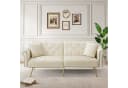 Merax Schlafsofa 2-Sitzer Samt Gold Metallfüße Bild 2