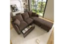 Merax Ecksofa U-förmig Schlafsofa mit Staufunktion, 3-Sitzer, 2 Schubladen, 2 Hocker, Chenille-Bezug Bild 3