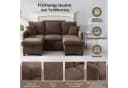 Merax Ecksofa U-förmig Schlafsofa mit Staufunktion, 3-Sitzer, 2 Schubladen, 2 Hocker, Chenille-Bezug Bild 4