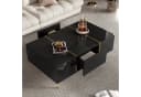 Merax Couchtisch Hochglanz Schwarz Gold 2 Schubladen Bild 3
