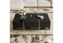 Merax Couchtisch Hochglanz Schwarz Gold 2 Schubladen Bild 4