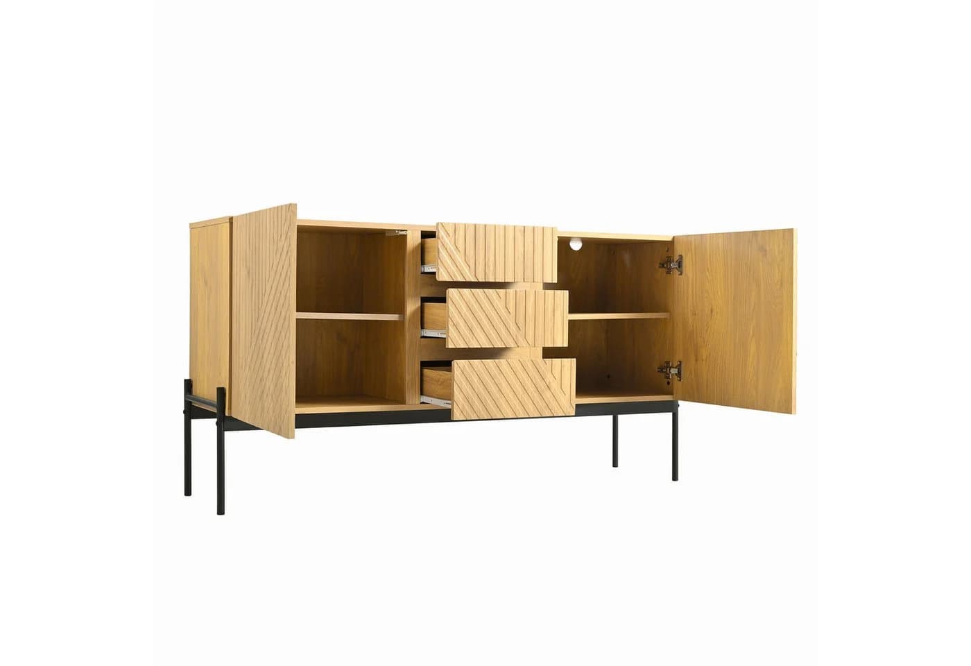 Merax Sideboard mit höhenverstellbaren Einlegeböden und Metallfüßen - Bild 4