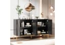 Merax Sideboard Schwarz-Gold mit Verstellbaren Regalböden Bild 1