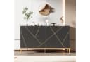 Merax Sideboard Schwarz-Gold mit Verstellbaren Regalböden Bild 2