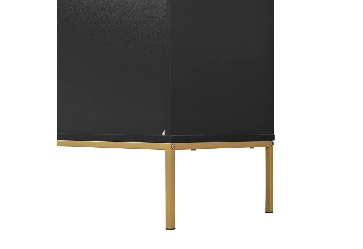 Merax Sideboard Schwarz-Gold mit Verstellbaren Regalböden - Bild 5