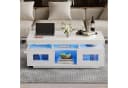 Merax Couchtisch Hochglanz LED-Beleuchtung USB-Ladeanschluss Bild 3