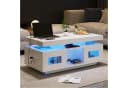 Merax Couchtisch Hochglanz LED-Beleuchtung USB-Ladeanschluss Bild 4