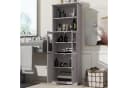 Merax Hochschrank Grau/Weiß mit Glas- & Holztüren Modern Bild 3