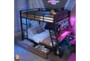Merax Hochbett mit LED-Beleuchtung 140x200cm Metallbett Bild 2