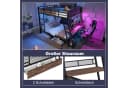Merax Hochbett mit Schreibtisch und LED-Beleuchtung Schwarz Metall Bild 4
