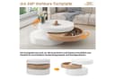 Merax Couchtisch Drehbarer Sofatisch Zylindrisch Beistelltisch Weiß Holzoptik Bild 4