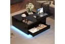 Merax Couchtisch Hochglanz Sofatisch mit Hebefunktion und LED-Acryllicht Bild 4
