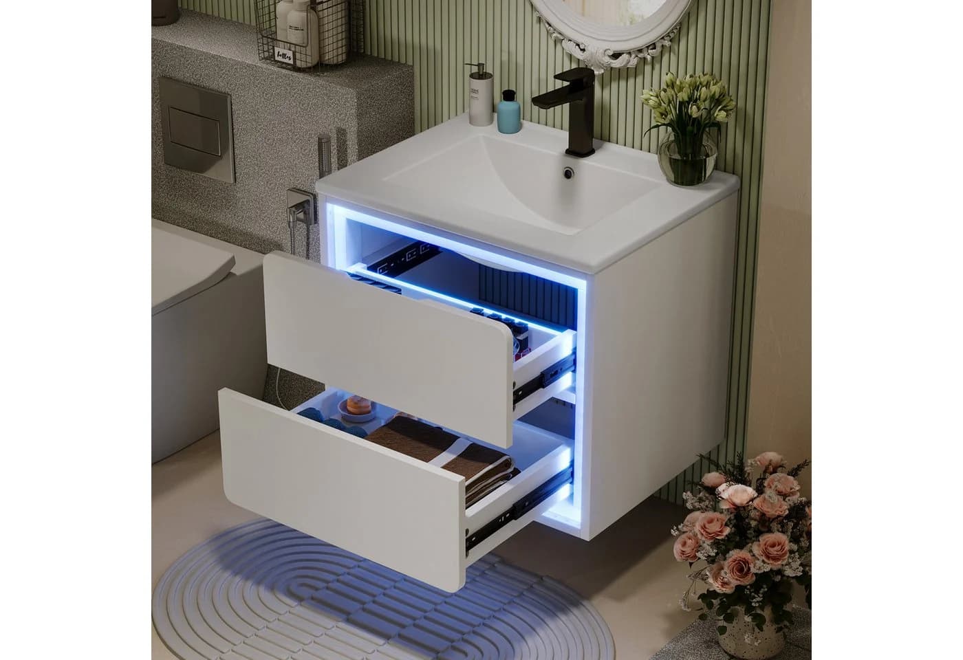Merax Waschtisch mit LED-Radarsensor-Beleuchtung - Bild 2