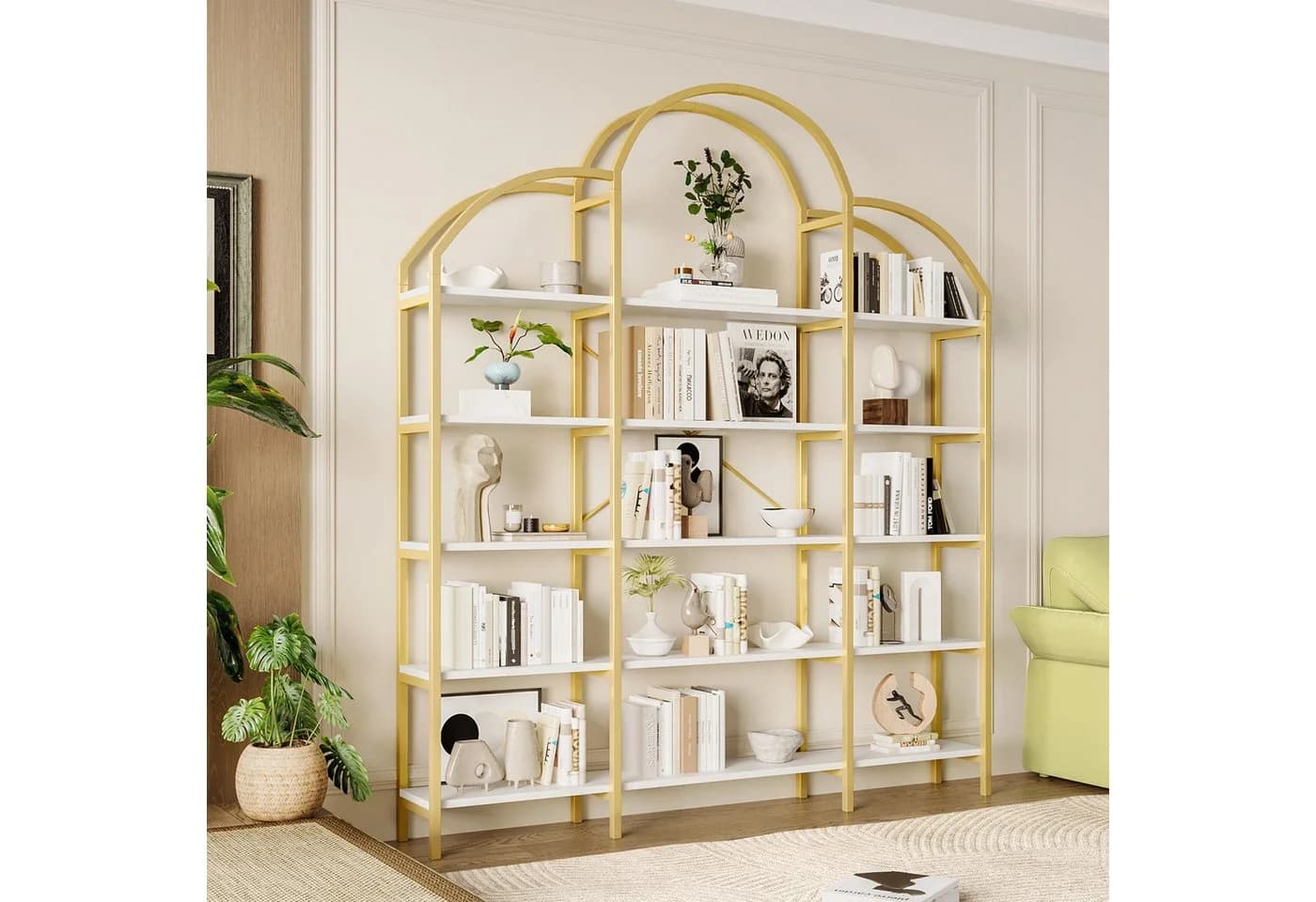 Merax Bücherregal Wolkenform Gold-Weiß 5 Ablagen - Bild 3