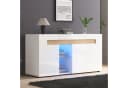 Merax Sideboard mit LED-Beleuchtung, Buffetschrank mit Glasboden Bild 1