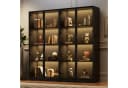 Merax Glasvitrine mit LED & App-Steuerung, Schwarz, Glastüren Bild 2