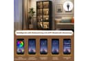 Merax Glasvitrine mit LED & App-Steuerung, Schwarz, Glastüren Bild 4