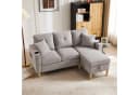 Merax 3-Sitzer Ecksofa L-Form mit Stauraum und Getränkehaltern Bild 1