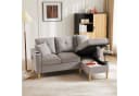 Merax 3-Sitzer Ecksofa L-Form mit Stauraum und Getränkehaltern Bild 2