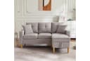 Merax 3-Sitzer Ecksofa L-Form mit Stauraum und Getränkehaltern Bild 4