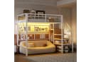 Merax Hochbett mit LED, Stauraumtreppe und Kleiderschrank Bild 1