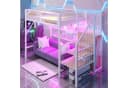 Merax Hochbett mit LED, Stauraumtreppe und Kleiderschrank Bild 4