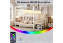 Merax Hochbett mit LED, Stauraumtreppe und Kleiderschrank Bild 5
