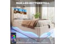 Merax Polsterbett Kinderbett Jugendbett Einzelbett mit Metall-Lattenrost, LED, USB und Ablagefächern Bild 5