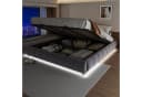 Merax Polsterbett 180x200cm Grau Beige Samt Metallrahmen LED Stauraum Bild 4