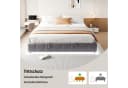 Merax Polsterbett 180x200cm Grau Beige Samt Metallrahmen LED Stauraum Bild 5