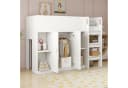 Merax Hochbett 1-St Kiefernholzbett Kinderbett 90x200cm mit Kleiderschrank Regalen Leiter Bild 1