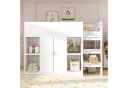Merax Hochbett 1-St Kiefernholzbett Kinderbett 90x200cm mit Kleiderschrank Regalen Leiter Bild 2