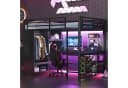 Merax Hochbett Schwarz mit LED Schreibtisch und Kleiderschrank Bild 2