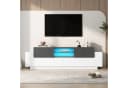 Merax Lowboard Marmoroptik Weiß-Grau LED TV-Schrank Bild 1