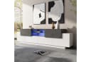 Merax Lowboard Marmoroptik Weiß-Grau LED TV-Schrank Bild 2