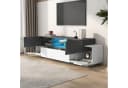 Merax Lowboard Marmoroptik Weiß-Grau LED TV-Schrank Bild 3